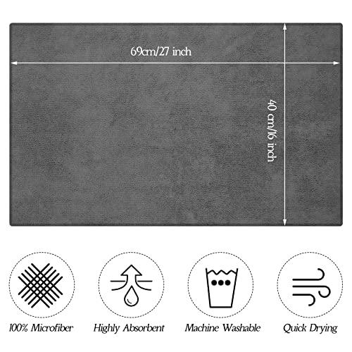 Shimeyao 48 Pack Bleach Proof Salon Towels Microfiber Absorbent Towels Bleach Resistant Hair Towel Quick Dry Hand Towels Bulk for Gym Bath Spa Home Hair Drying, 16 x 27 Inches (Grey)