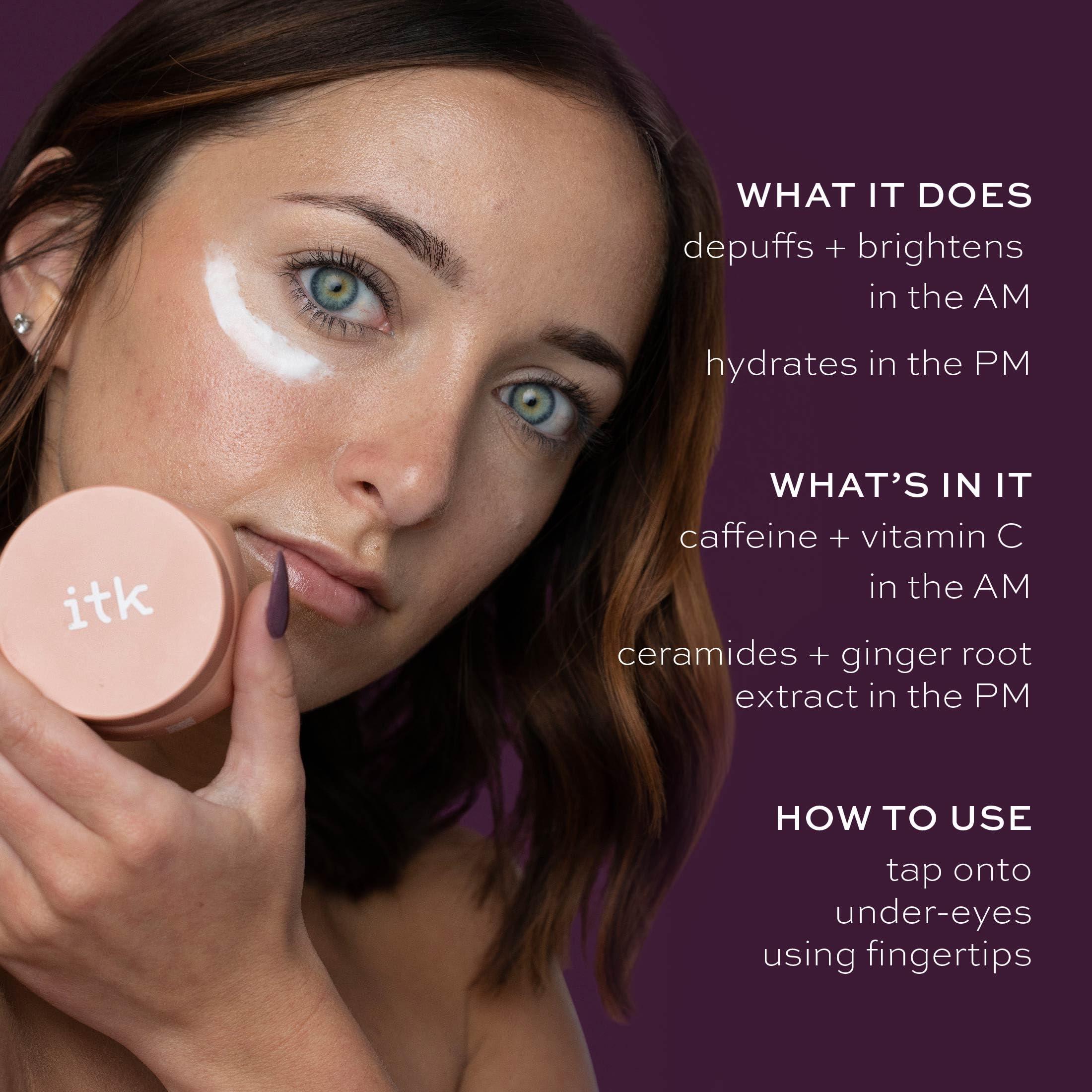 ITK Skincare ITK Skincare Caffeine + Under Eye Stick Serum For Dark Circles - Anti Aging + Day + Night Face Cream Duo - AM Day Cream With Vitamin C To Depuff Under Eyes + Brighten - PM Night Cream With Ceramides