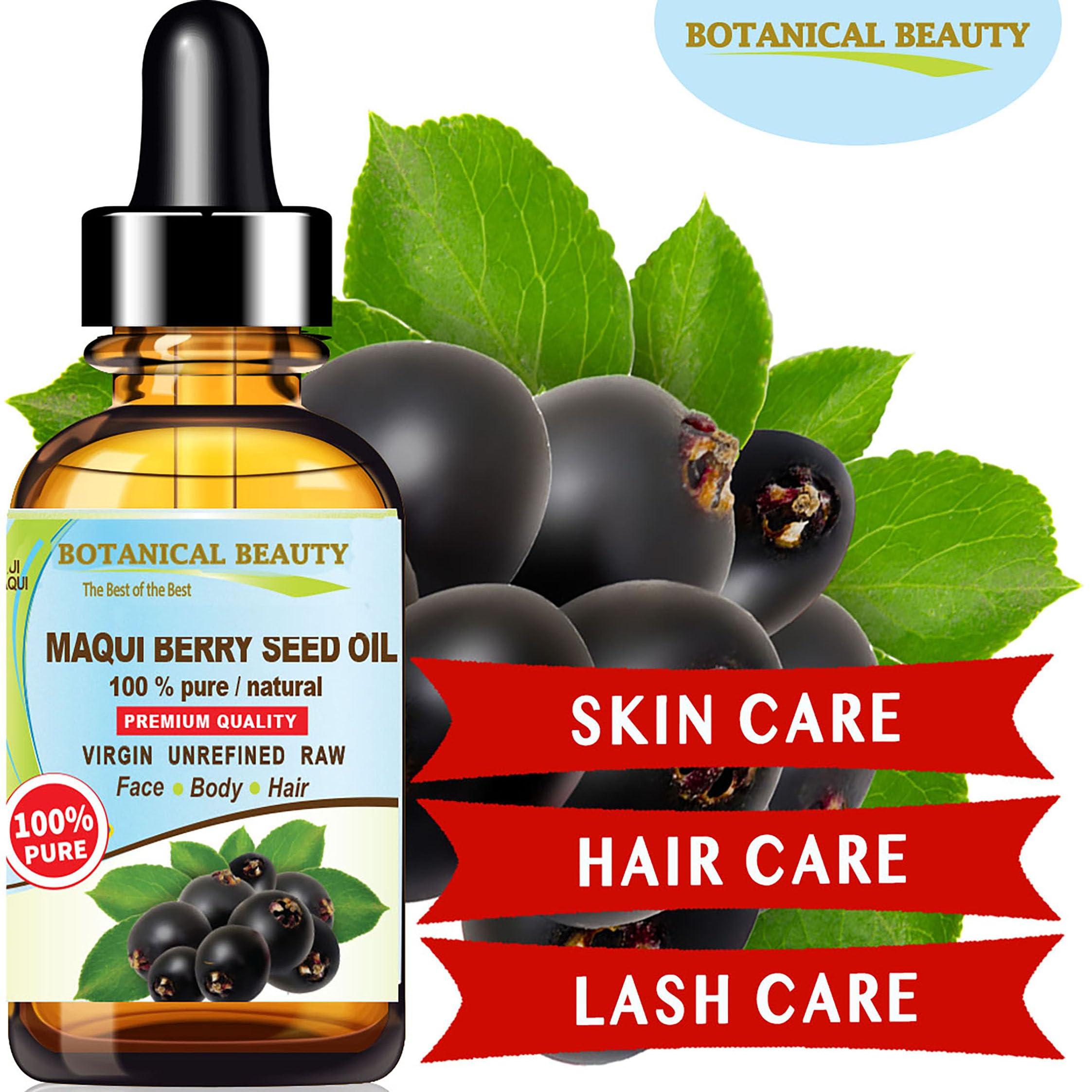 Botanical Beauty Botanical Beauty MAQUI BERRY SEED OIL 100% Pure Natural VIRGIN UNREFINED Cold-Pressed Carrier Oil 1 Fl oz 30 ml for Face, Skin, Body, Hair, Lip, Nails. Rich in Vitamin E, Vitamin C