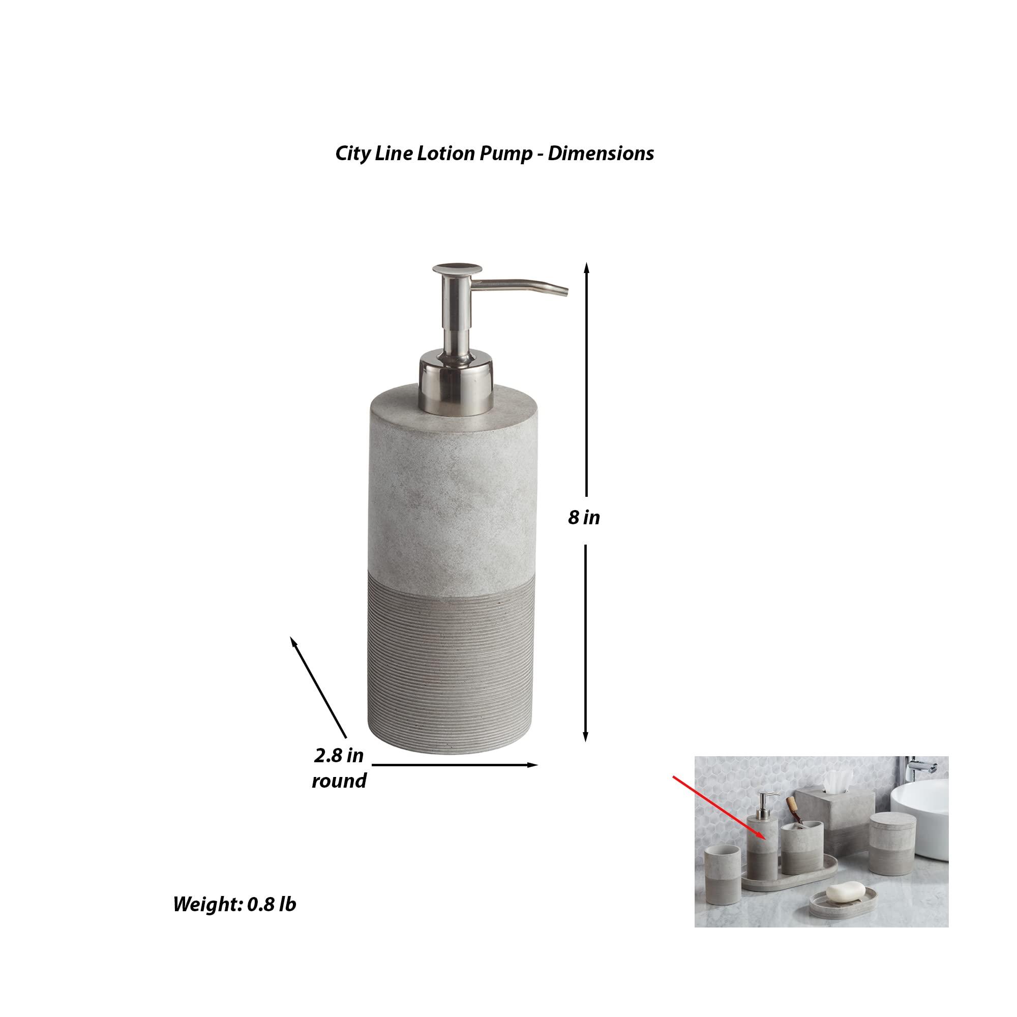 Roselli Trading Company Roselli Trading Company City Line Bath Lotion Pump, Gray