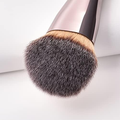 Acivin Professional Angled Foundation Brush Premium Synthetic Kabuki Makeup Brush Bronzer Contour Brush Cosmetic Applicator for Blending Liquid Powder BB Cream Vegan Brochas de Maquillaje