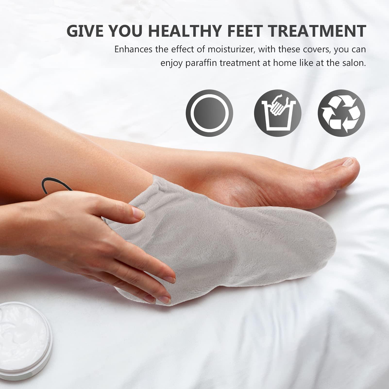 Beaupretty Beaupretty 3 Pairs Paraffin Foot Bag Paraffin Wax Foot Wraps for Foot Skin Care Home Spa Foot Therapy Easy On/off Design