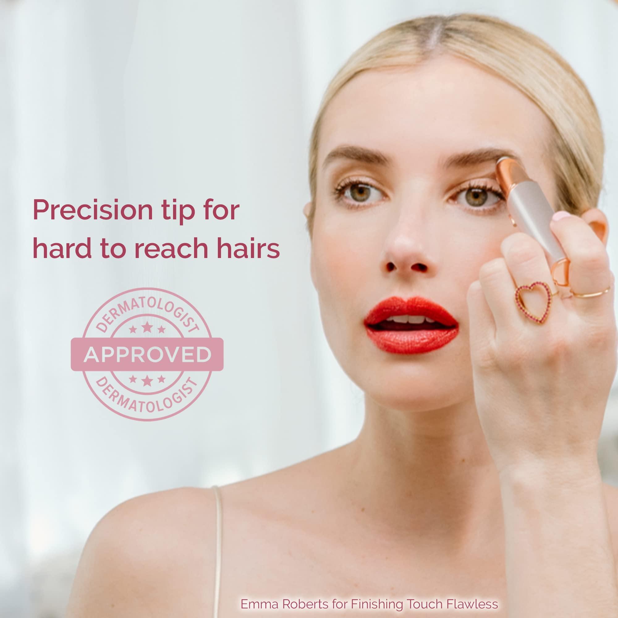 Finishing Touch Finishing Touch Flawless Brows Eyebrow Hair Remover Electric Razor for Women with LED Light for Instant and Painless Hair Removal (White)