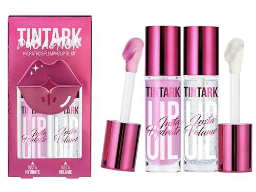 Tintark Lip Plumper Gloss 2 PCS, Natural Lips Plump Plumping Lip Oil, Lip Treatment for Dry Cracked Lips Reduces Lip Lines, Pia Colada Lips Plumpers, Mint &Cucumber Lips Moisturizer