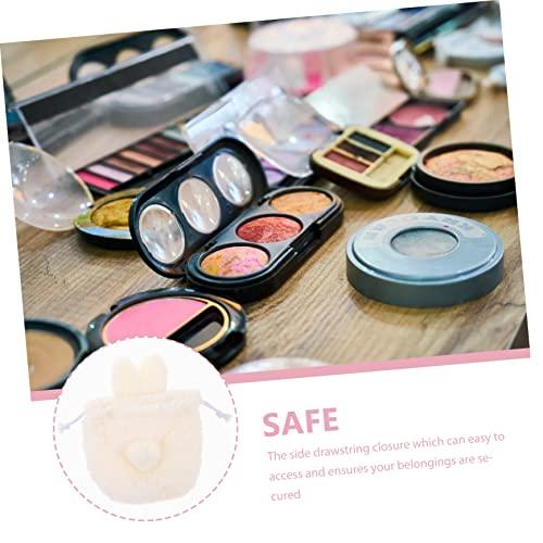 Beaupretty Beaupretty Plush Makeup Bag Drawstring Portable Cosmetic Storage for Girls Puffy Travel Organizer