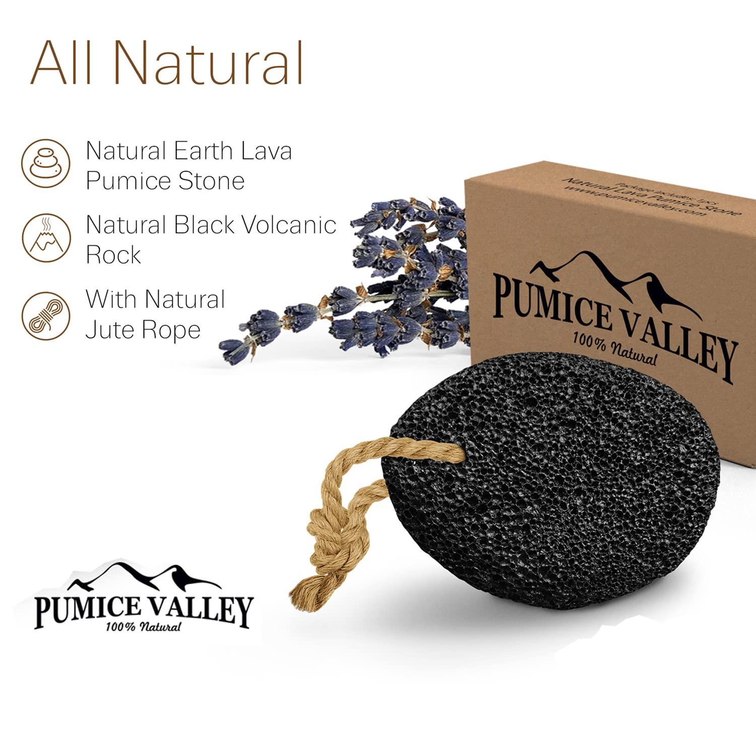 Pumice Valley Pumice Stone - Natural Earth Lava Black - Pumice Stone Foot File - Pumice Valley Foot Cream for Dry Cracked Heels and Feet - Rosemary Natural Foot Moisturizer Balm for Calluses and Dry Feet Treatment