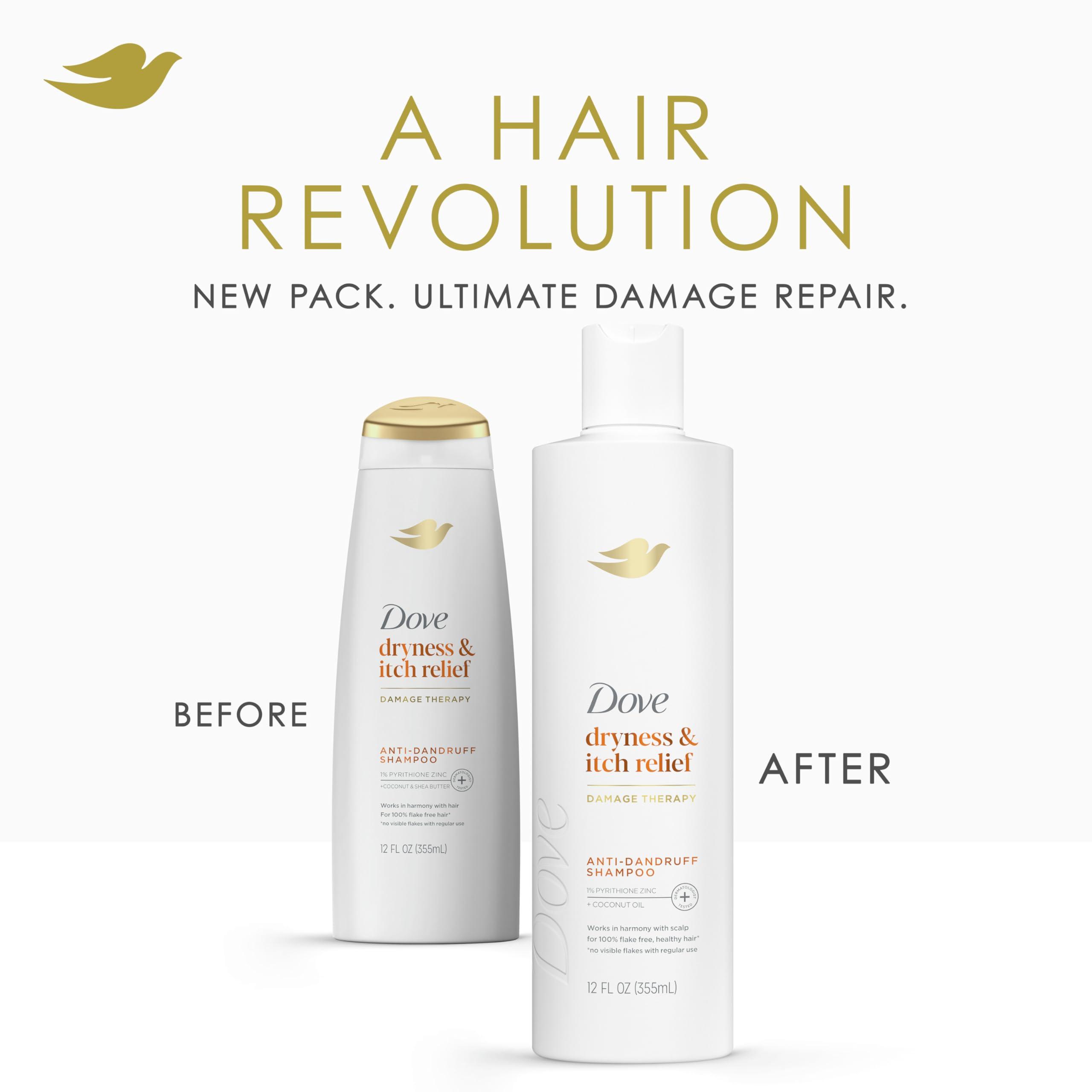 Dove Dove Damage Therapy Derma Shampoo Dryness + Itch Pack of 6 for Flaky Scalp with Pyrithione Zinc and Coconut Oil 12 Fl Oz