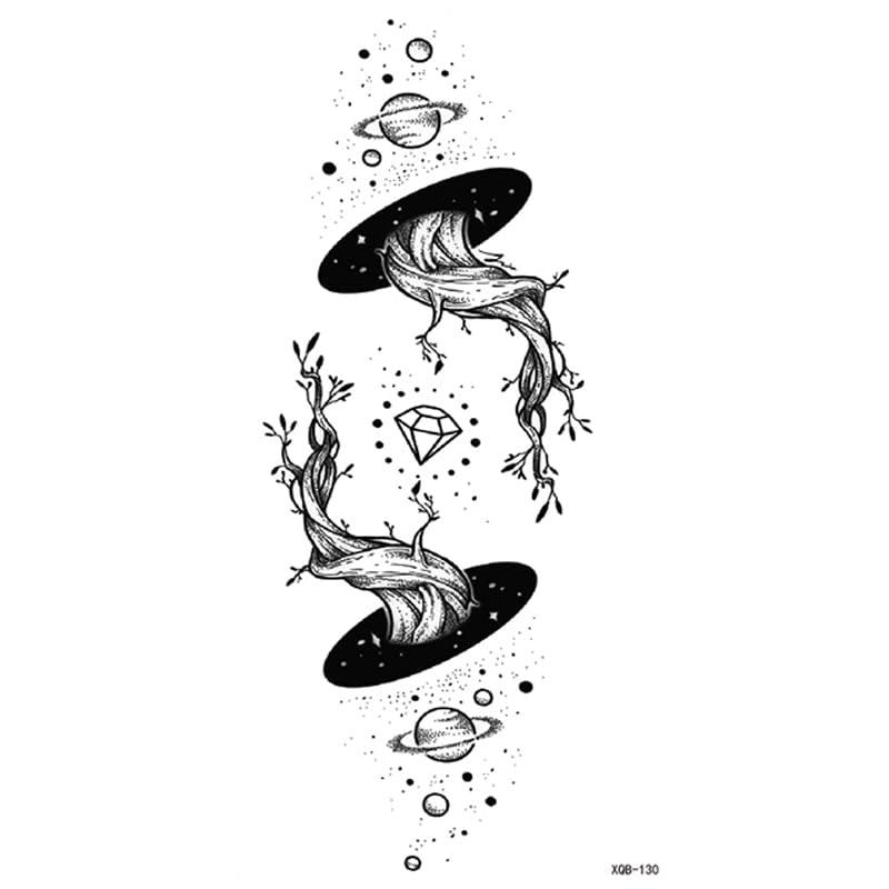 Generic The World Tree Waterproof Temporary Tattoos Men Tattoo Body Art Henna Tattoo Sleeves Planet Tree Tatoo