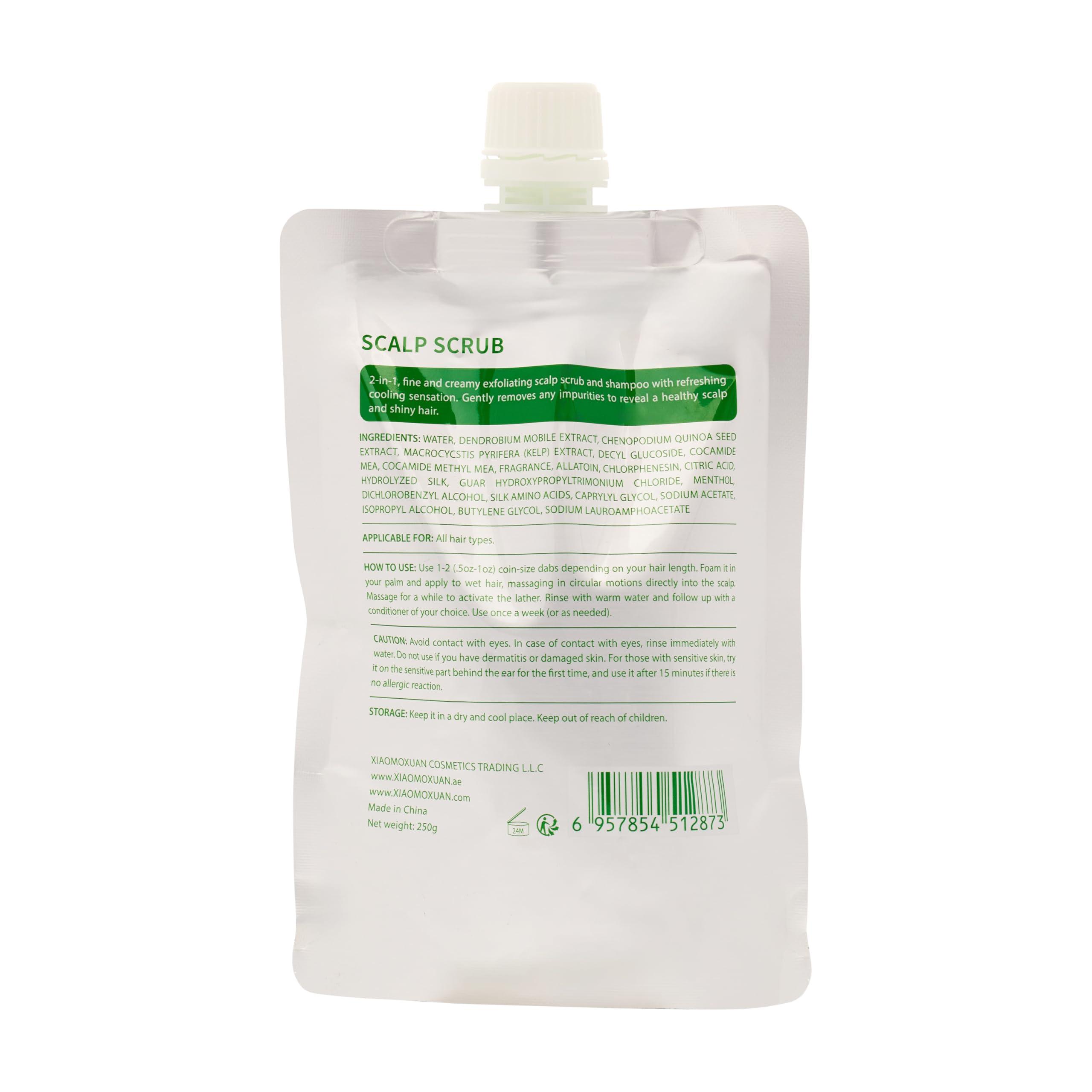 Xiaomoxuan Xiaomoxuan Scalp Scrub Shampoo for All Hair Types, Scalp Exfoliator Scrub and Cleansing Shampoo Build-Up Remover for Scalp Treatment, 250-ml