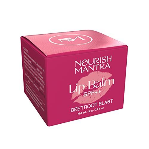 NOURISH MANTRA Nourish Mantra Beetroot Blast Lip Balm with SPF | Made with Olive oil, Shea Butter, Vitamin E and Avocado Oil | For Dry, Chapped & Dark Lips | Best for Both Women and Men | 12g (Pack of 3, Beetroot)