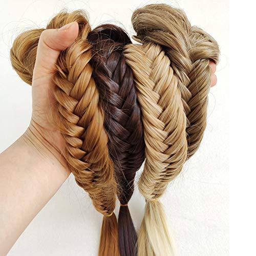 jeedou 20inch Long Synthetic Fishtail Braids Drawstring Rope with Claw Clip Ponytail Extension (M2/33)
