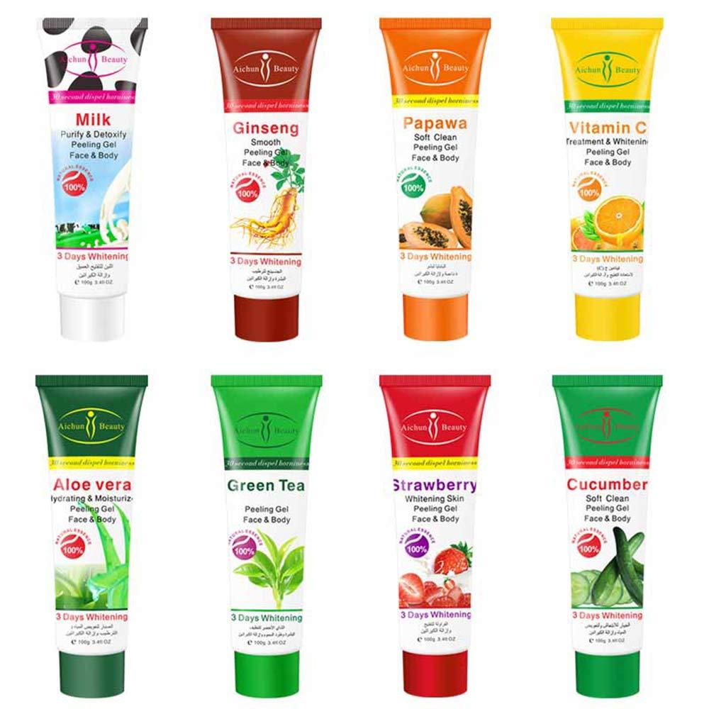 AICHUN BEAUTY Aichun Beauty Milk Exfoliating Dead Skin Facial Purify Body Cleaning Peeling Gel Cream 100g (STRAWBERRY)