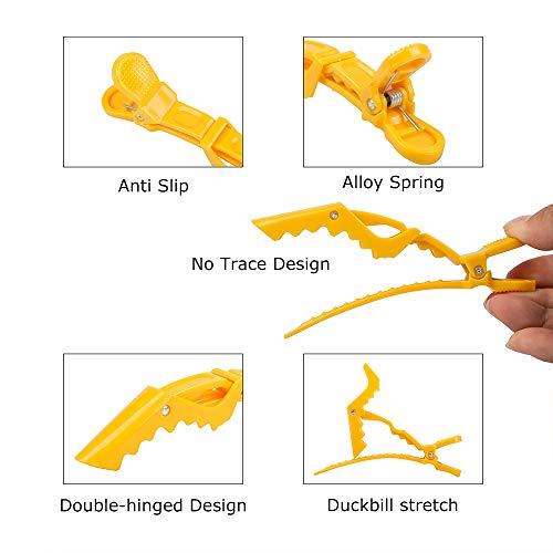 DanziX 15 Pack Plastic Alligator Hair Clips for Women and Girls,DanziX Professional Sectioning Clips with Wide Teeth Non Slip Grip and 3 Pack Black Tail Combs for Separating Hair Salon Care Styling Tools