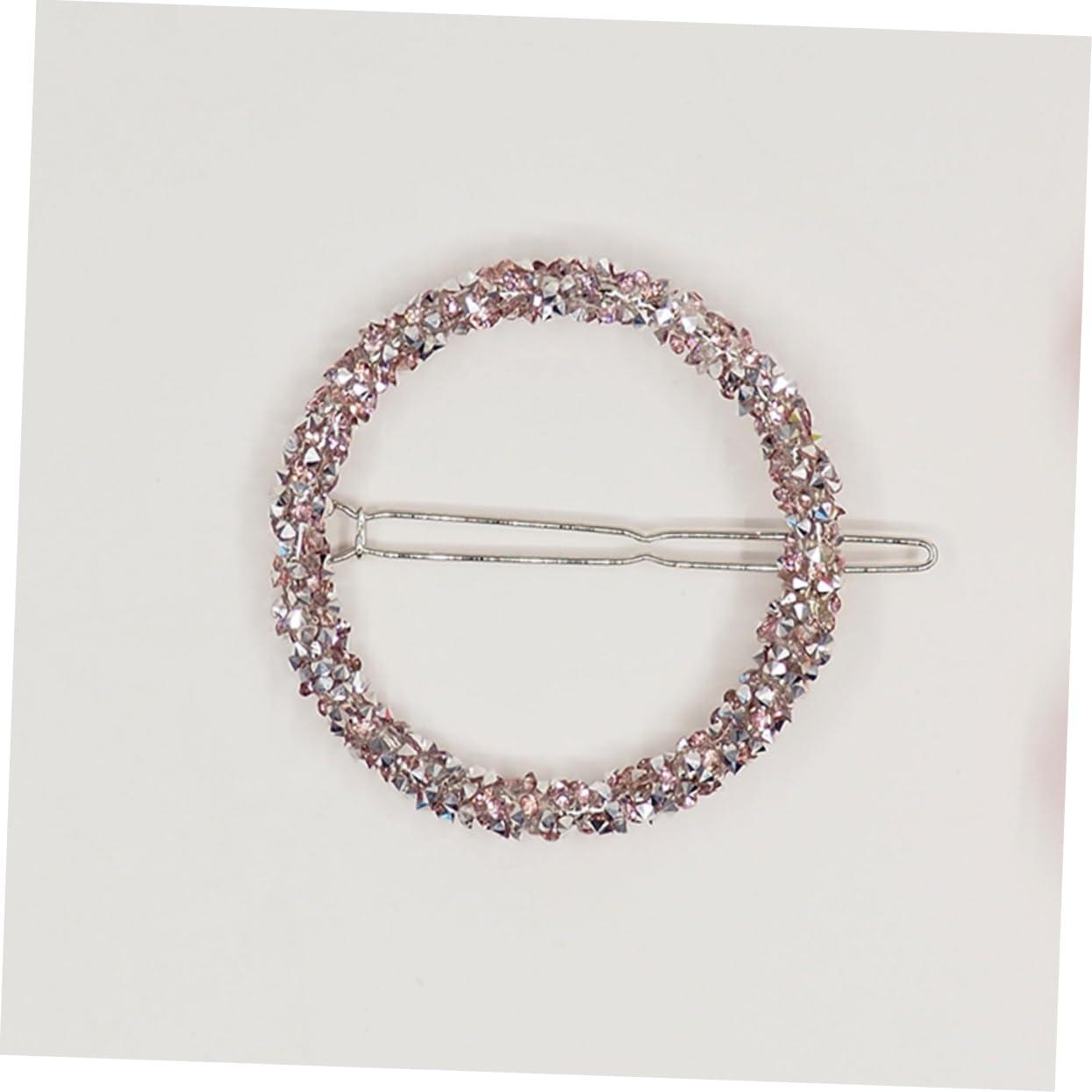 NOLITOY NOLITOY 6pcs Circle Hair Clip Rhinestone Hair Clips Hair Barrettes for Women Rhinestone Hair Jewelry Accessories Hair Accessories for Women Wedding Hair Pin Miss Girl Bang Clip