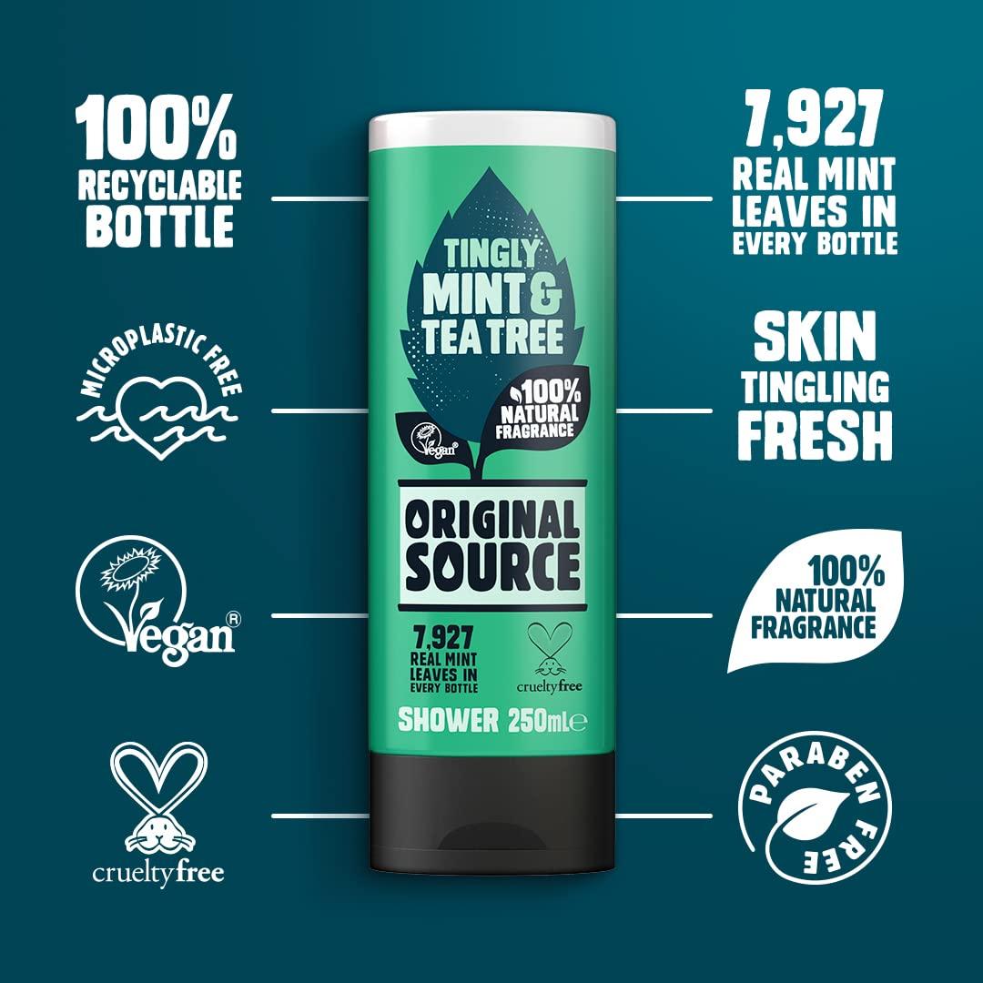 ORIGINAL SOURCE Original Source Tea Tree & Mint Shower Gel 250ml - (Pack of 6)