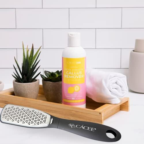 Cacee Cacee Callus Remover (8oz) and Corn Cutter Foot File Set for Feet, Gel Formula with Tea Tree Oil & Lemon Scent, Works Great with Foot Scrubber, Foot File, or Pumice Stone, Callous or Corn Remover