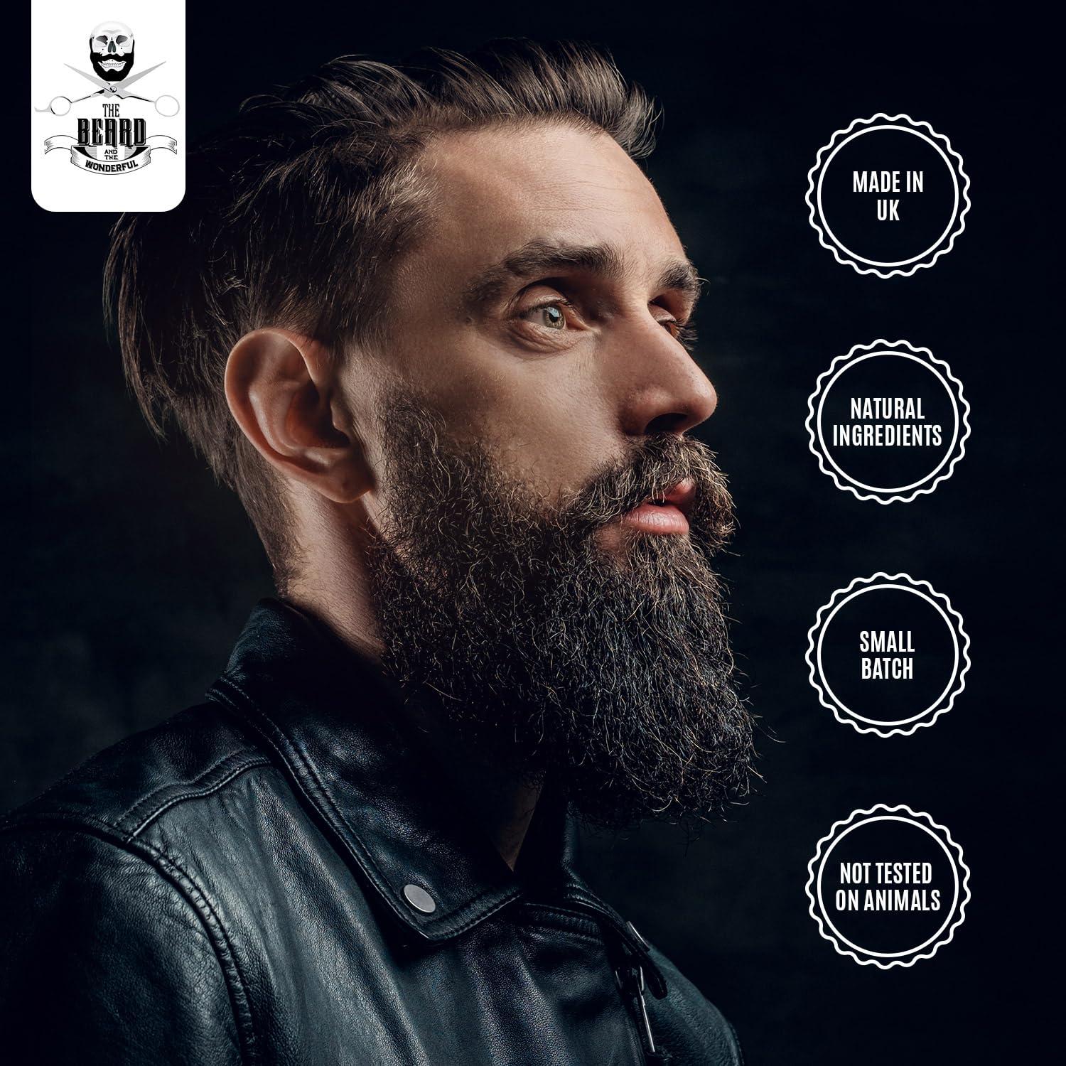 The Beard and The Wonderful Moustache and Beard Wax 30ml Facial Hair Growth with Moisture Resistant Feature Ideal Beard Styling for Men with All Natural Ingredients, Strong Hold, & Unscented Wax