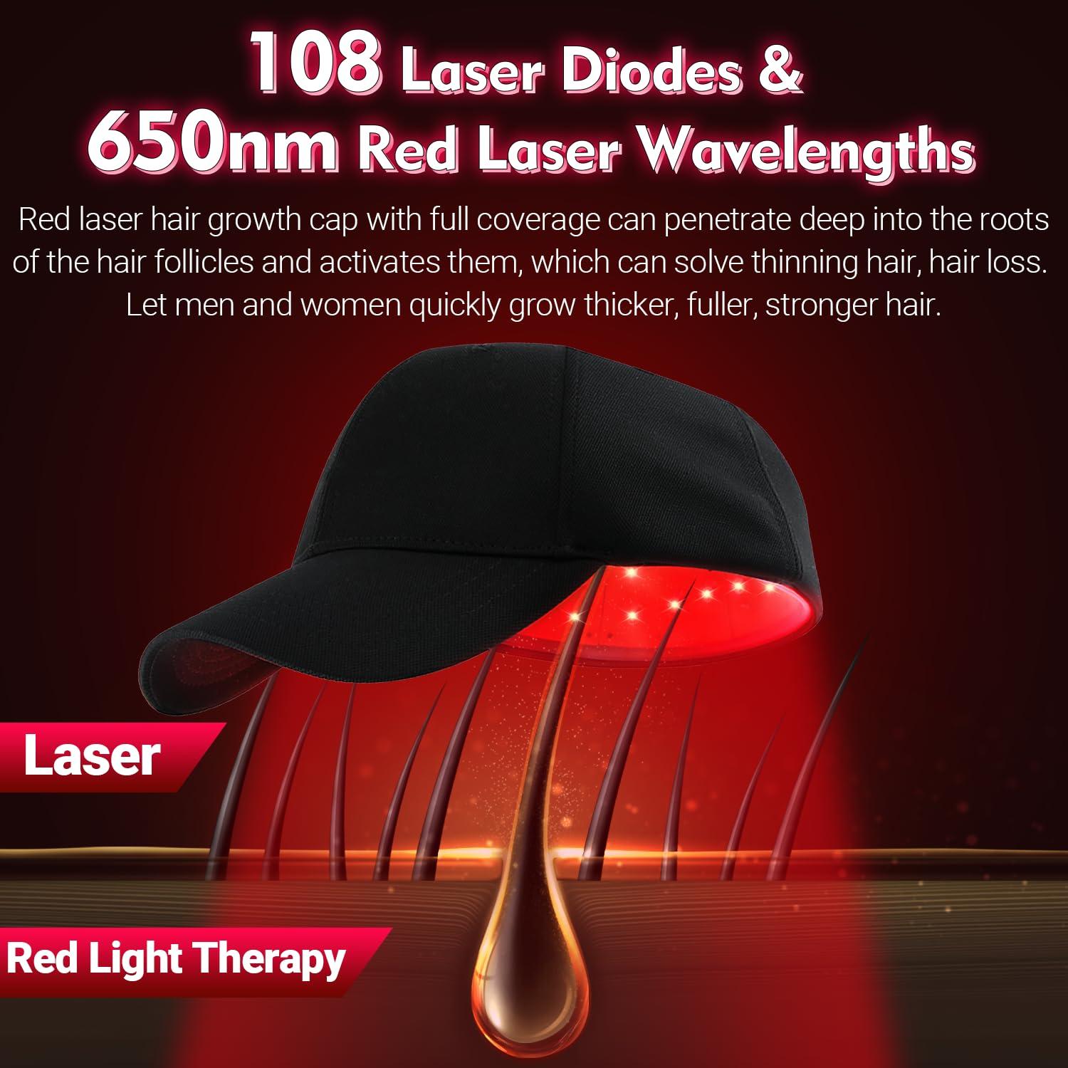 UUPAS Hair Growth Device - FDA Cleared - UUPAS Professional Laser Diodes Red Light Therapy Hair Growth Cap System for Hair Regrowth, Alopecia - Hair Growth Treatments Products for Men Women