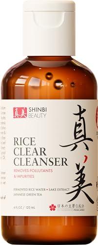 Shinbi Beauty Shinbi Beauty Japanese Face Wash Skincare Products - Japanese Rice Water Green Tea Cleanser - 99% Naturally Derived Japanese Beauty 4oz