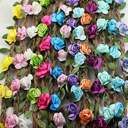 G Ganen G Ganen Set of 12 Mix Color Mini Flower Crown Headband /Halo/ /Edc /Hippie Flower Headband /Garden Party / Wedding (12 PCS) by Mhysa