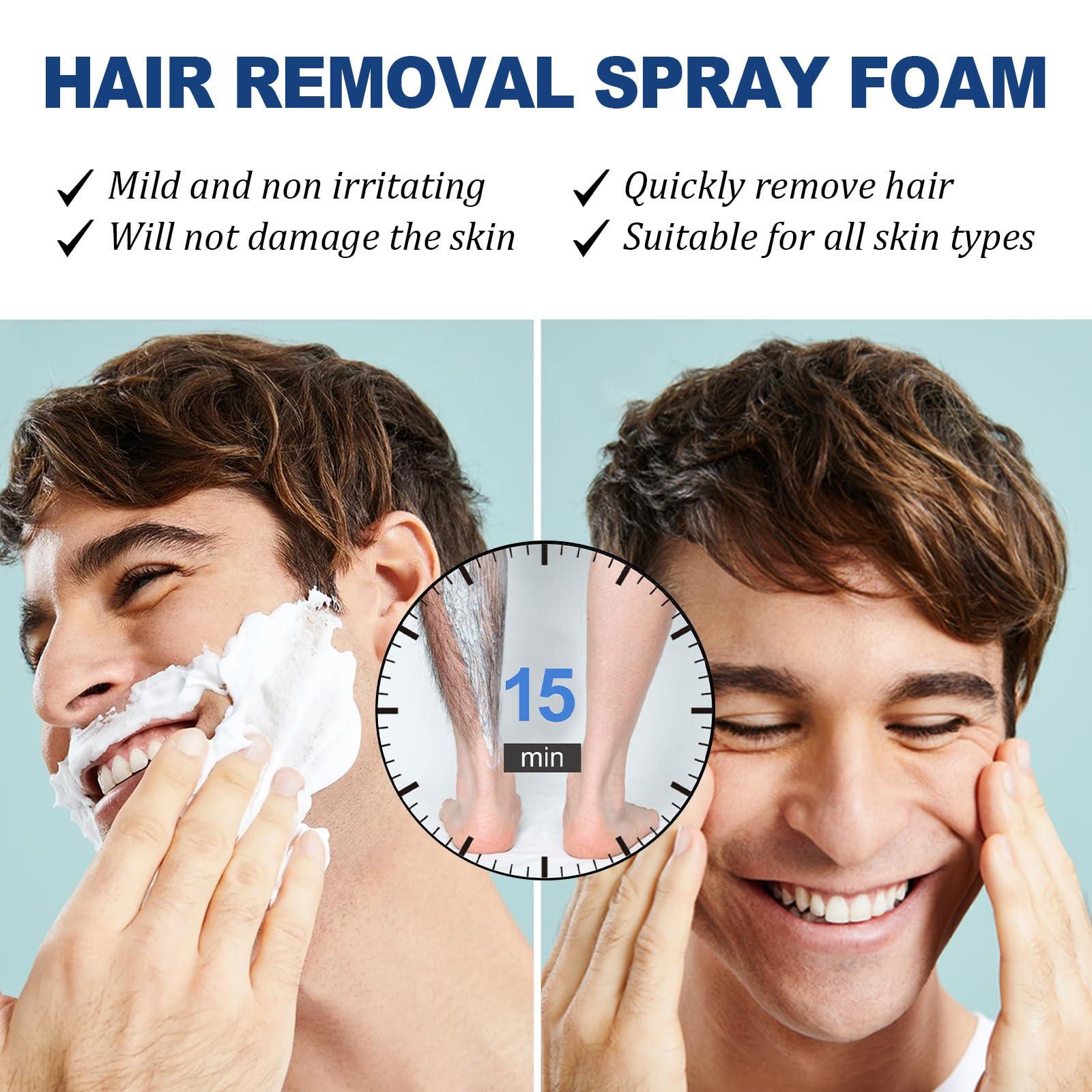 OGoeesy Hair Removal Spray Foam for Men Hair Removal Cream - Effective & Painless Hair Removal Cream for Men\'s Underarm Chest Back Legs - Depilatory Cream Suitable For All Skin Types