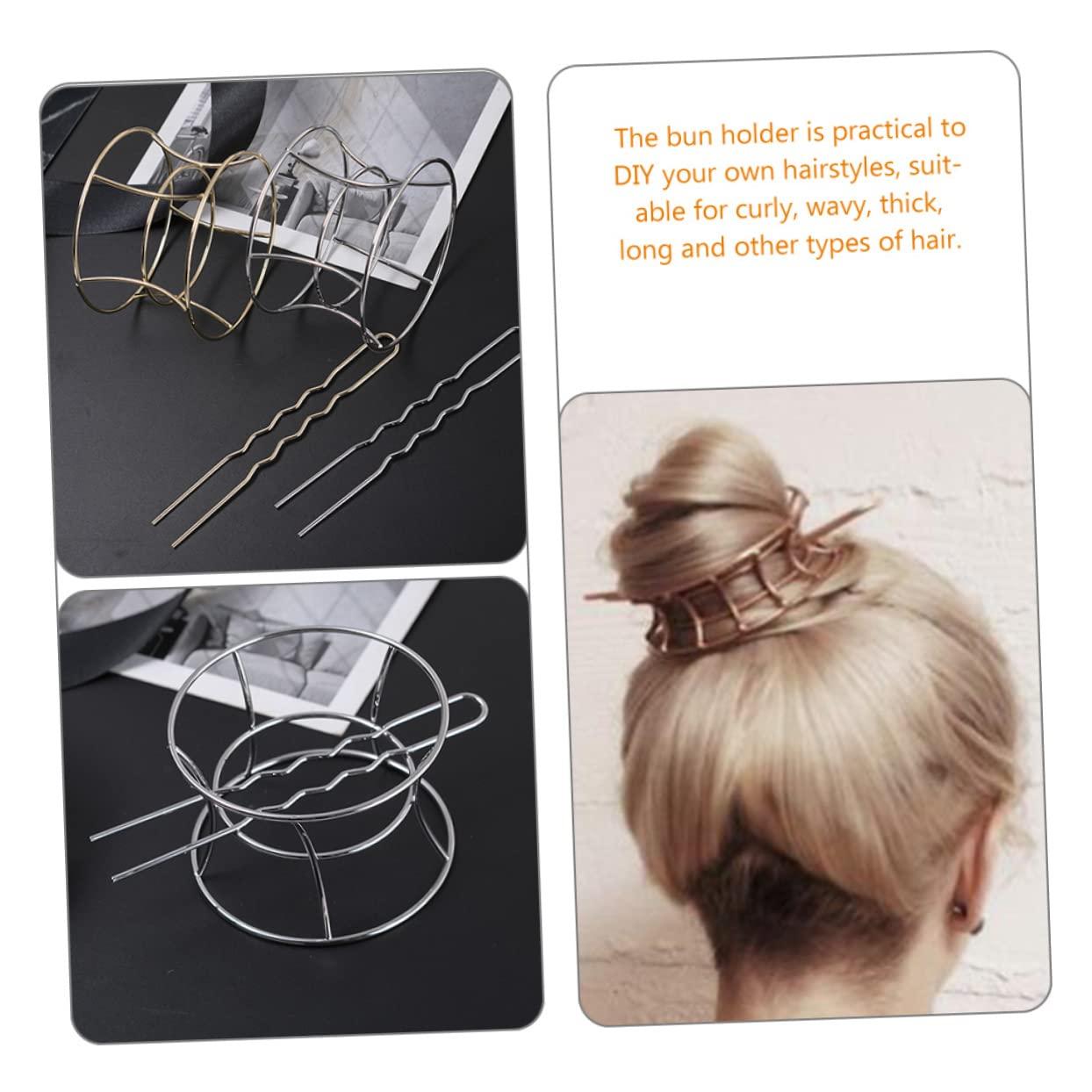 Baluue Baluue Vintage Hair Clips Gold Hair Cuffs Bun Cuff Pin for Women Hair Bun Cage for Hair