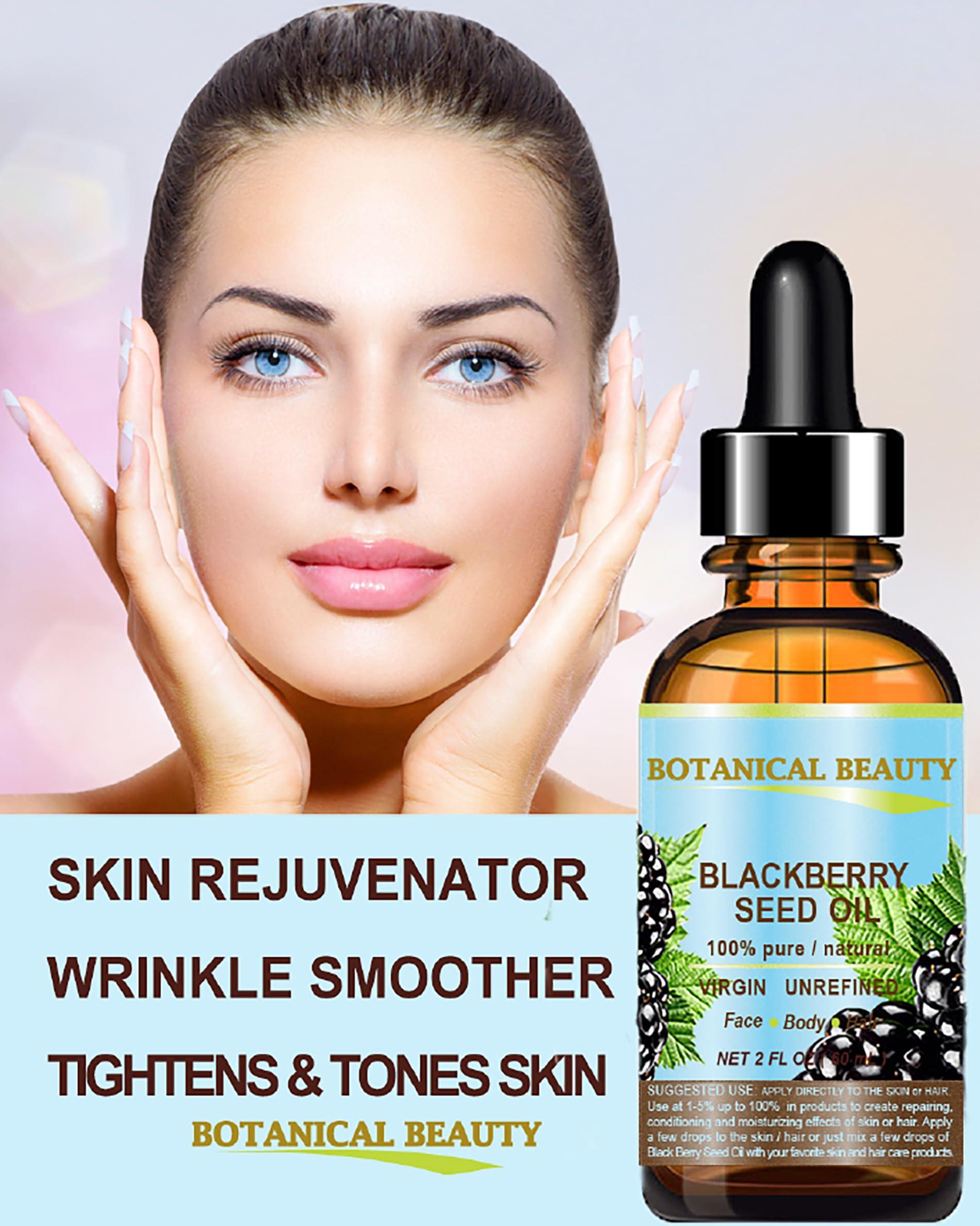 Botanical Beauty Botanical Beauty BLACKBERRY SEED OIL 100% Pure Natural Virgin Unrefined Cold Pressed Undiluted Carrier Oil. 2 Fl. oz -60 ml. for Face, Skin, Body, Hair, Lip, Nails