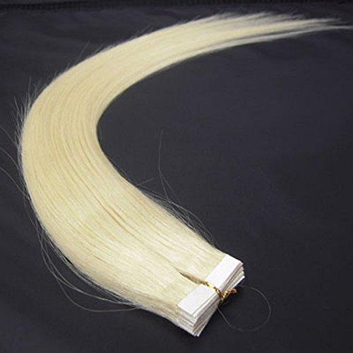 Fenicy 26 inch Long Tape in European Silky Remy Human Hair Extensions Fashion 20pcs 40pcs (20pcs, Platinum Blonde)
