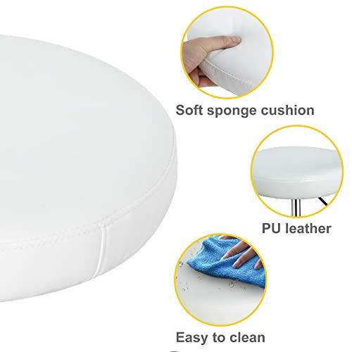 ZENY ZENY Adjustable Rolling Stool with Wheels Swivel Stool Chair Hydraulic Stool Office Stool for Beauty Salon Massage Spa Medical Tattoo Drafting, White