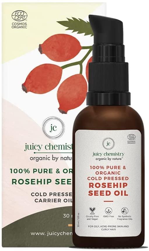 RUP RUP Rosehip Seed Oil, 30ml, Pro-Vitamin A Rich 100% Certified Organic Cold Pressed Carrier Oil for Face, Oil for Curly Hair, Body Oil for Women and Men (Vegan)