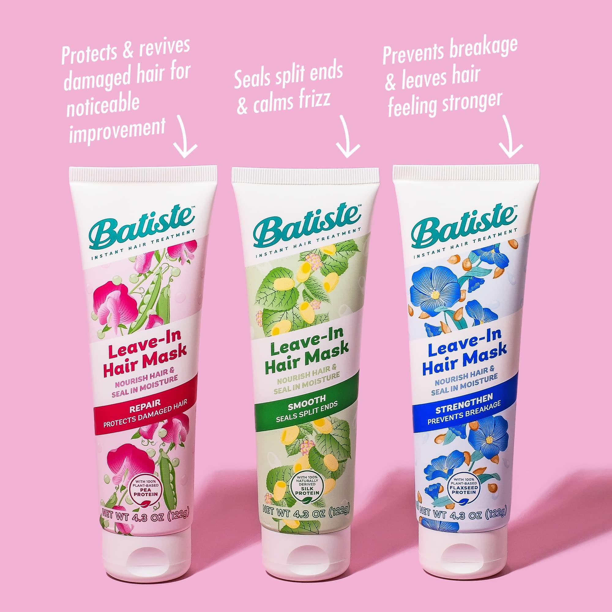 Batiste Batiste Heat Protectant For Hair & Leave In Conditioner Hair Mask, Repair and Restore Formula, Hair Conditioner for Dry or Wet Hair, Infused with vitamin E for Enhancing Haircare, 4.3oz. (Pack of 2)