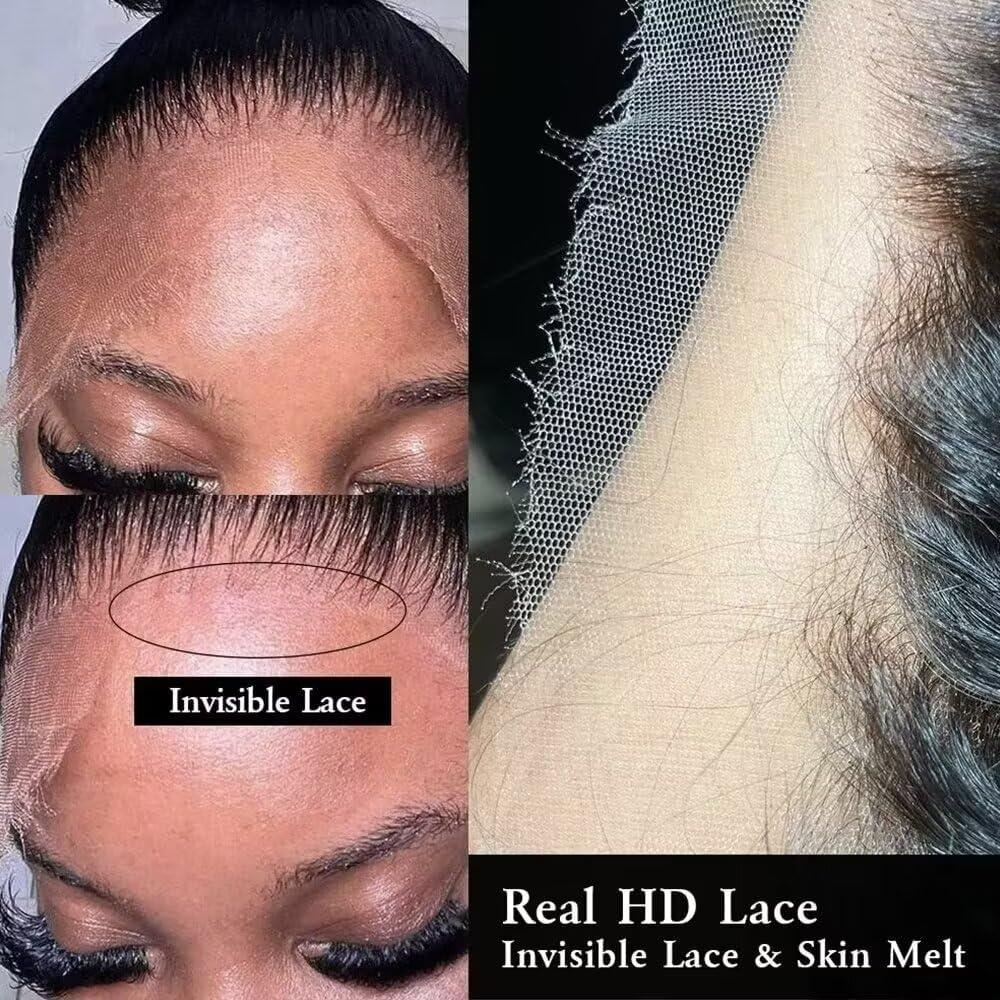 oulaer 200% Density Body Wave Lace Front Wig Human Hair For Black Women 13x4 Transparent HD Lace Frontal Wig Pre Plucked With Baby Hair Natural Hairline Glueless Wigs 24Inch