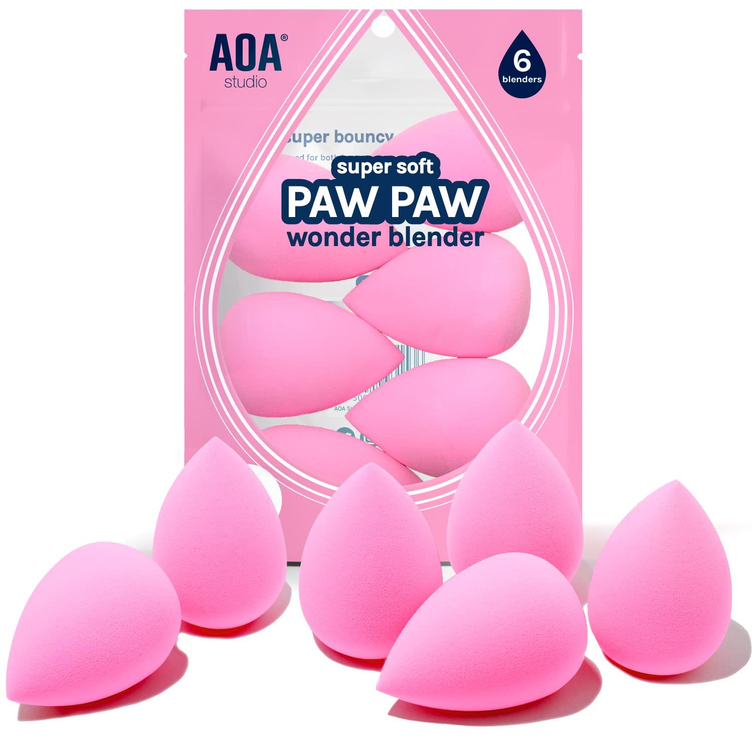 AOA STUDIO AOA Studio Collection makeup Sponge Set Latex Free and High-definition Set of 6 makeup Wonder blender For Powder Cream and Liquid, Super Soft Wonder Beauty Cosmetic