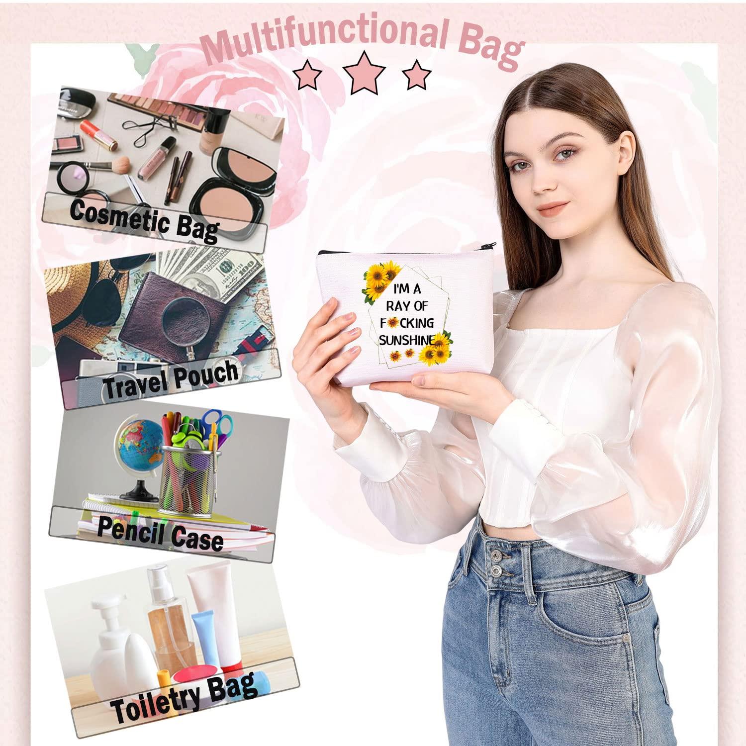 BDPWSS BDPWSS Funny Quote Makeup Bag I'm a Ray Of Sunshine Sarcastic Sunshine Travel Pouch For Friend Coworker Boss Gift (Ray of sunshine)