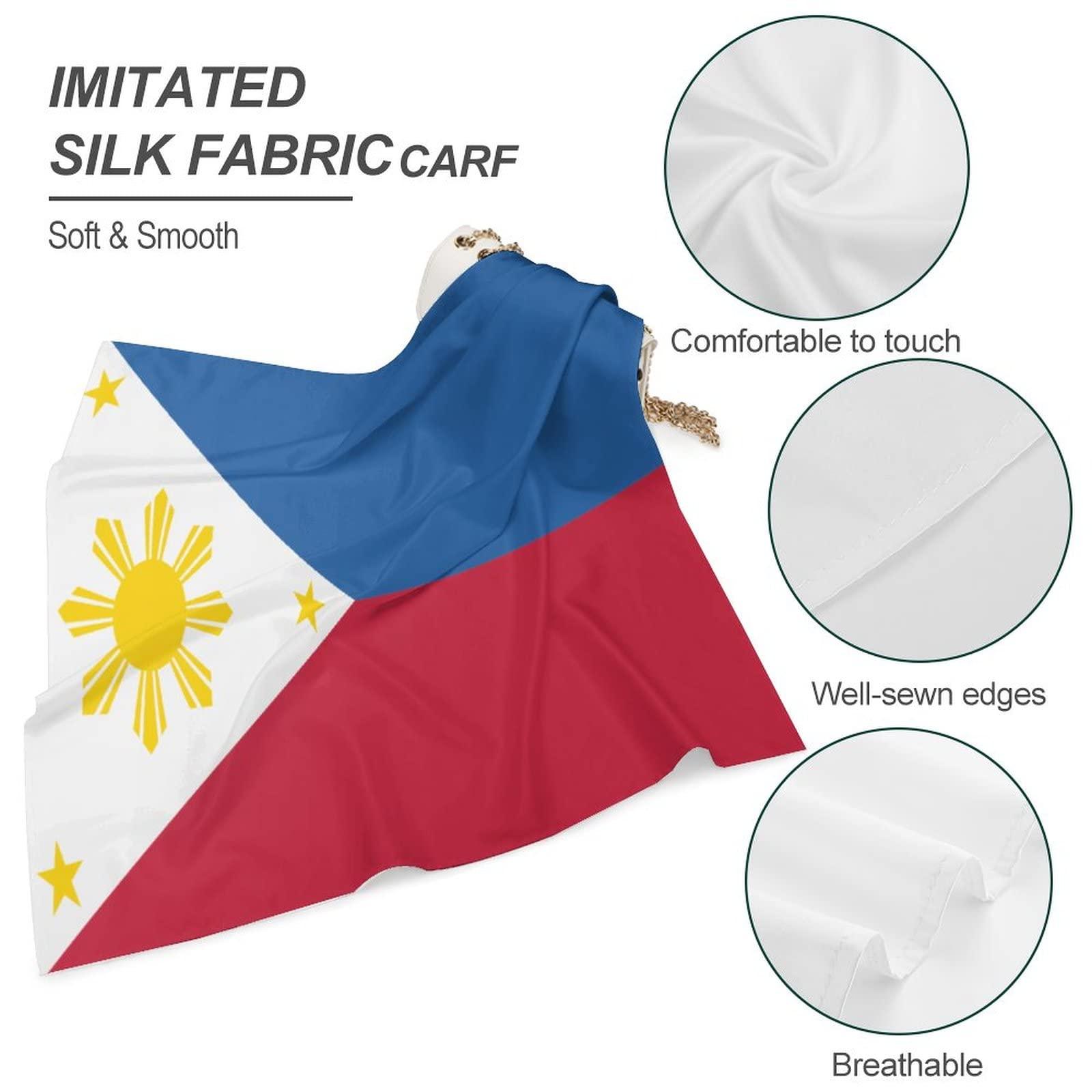 Calculay Calculay Philippines Flag Bandana Turban Headband Head Wrap Square Wristband Decorative Hair Accessories 25\"x25\"