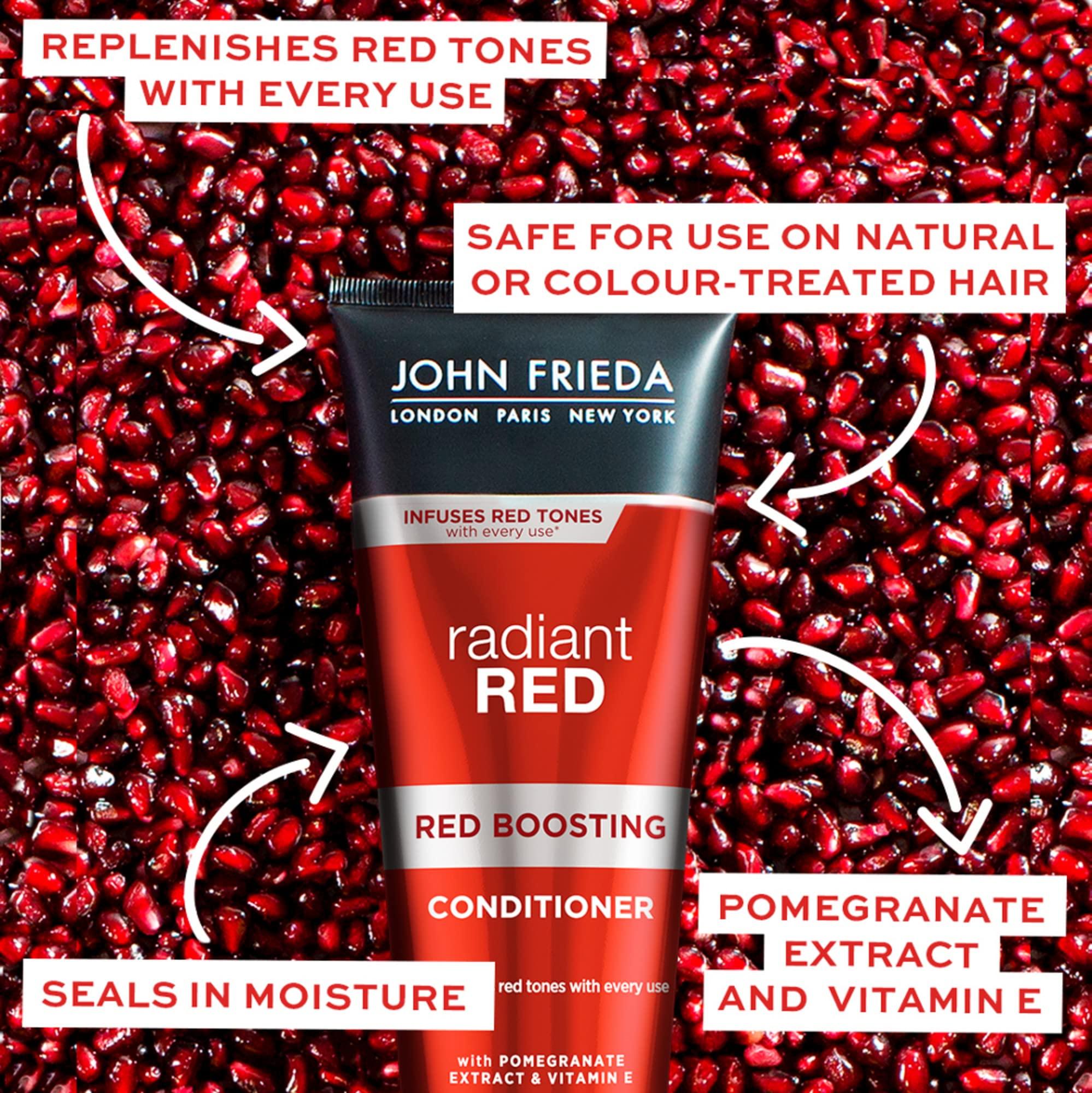 John Frieda John Frieda Radiant Red Red Boosting Shampoo, Daily Shampoo, Helps Enhance Red Hair Shades, 8.3 Ounce, with Pomegranate and Vitamin E