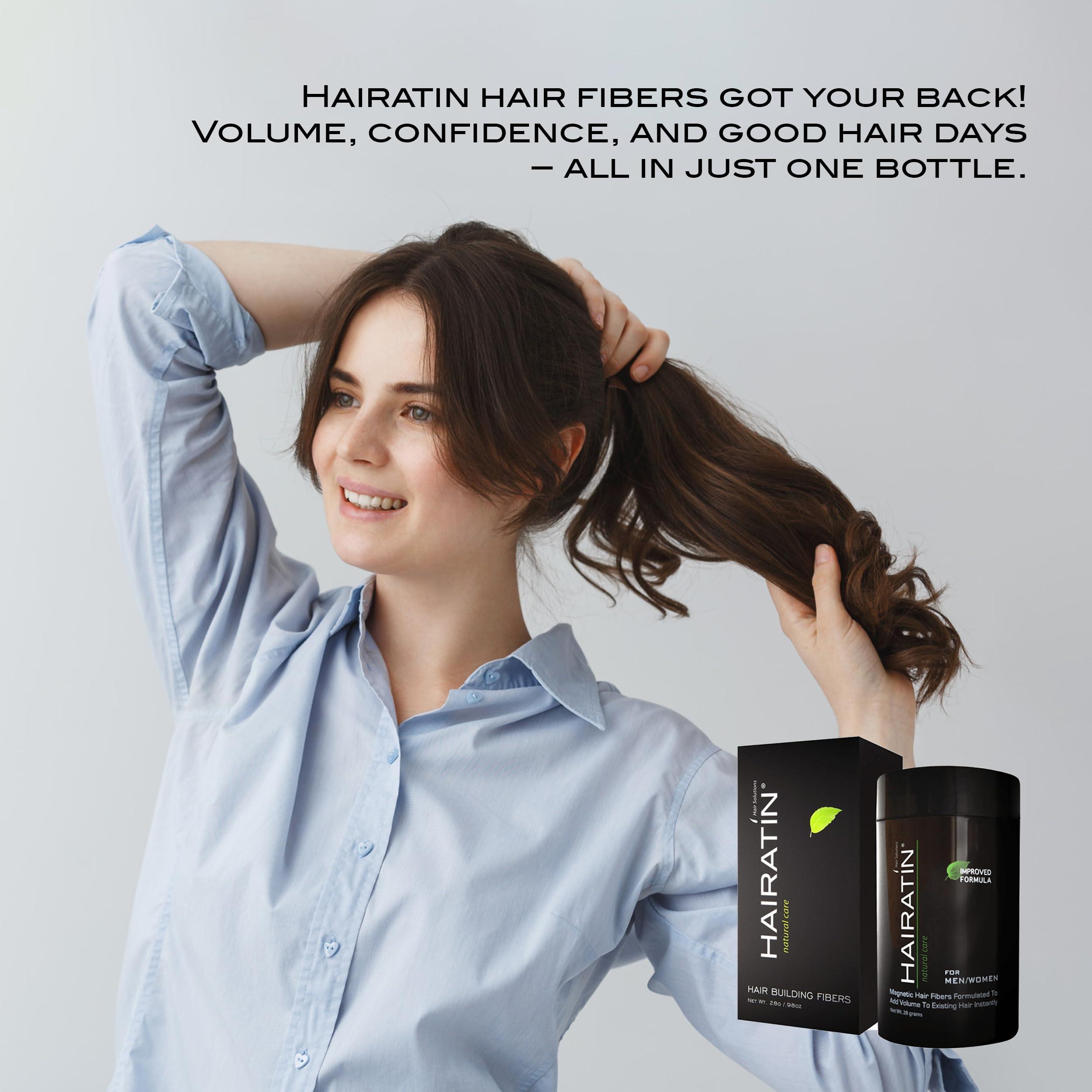 HAIRATIN BY RE-EVOLUTION HAIRATIN Building Fibers for Thinning Hair, Gray, 28G - Achieve Fuller, Natural Looking Results, Instantly Conceals Hair Loss in 10 Seconds, Thickener & Bald Spot Cover Up for Men & Women