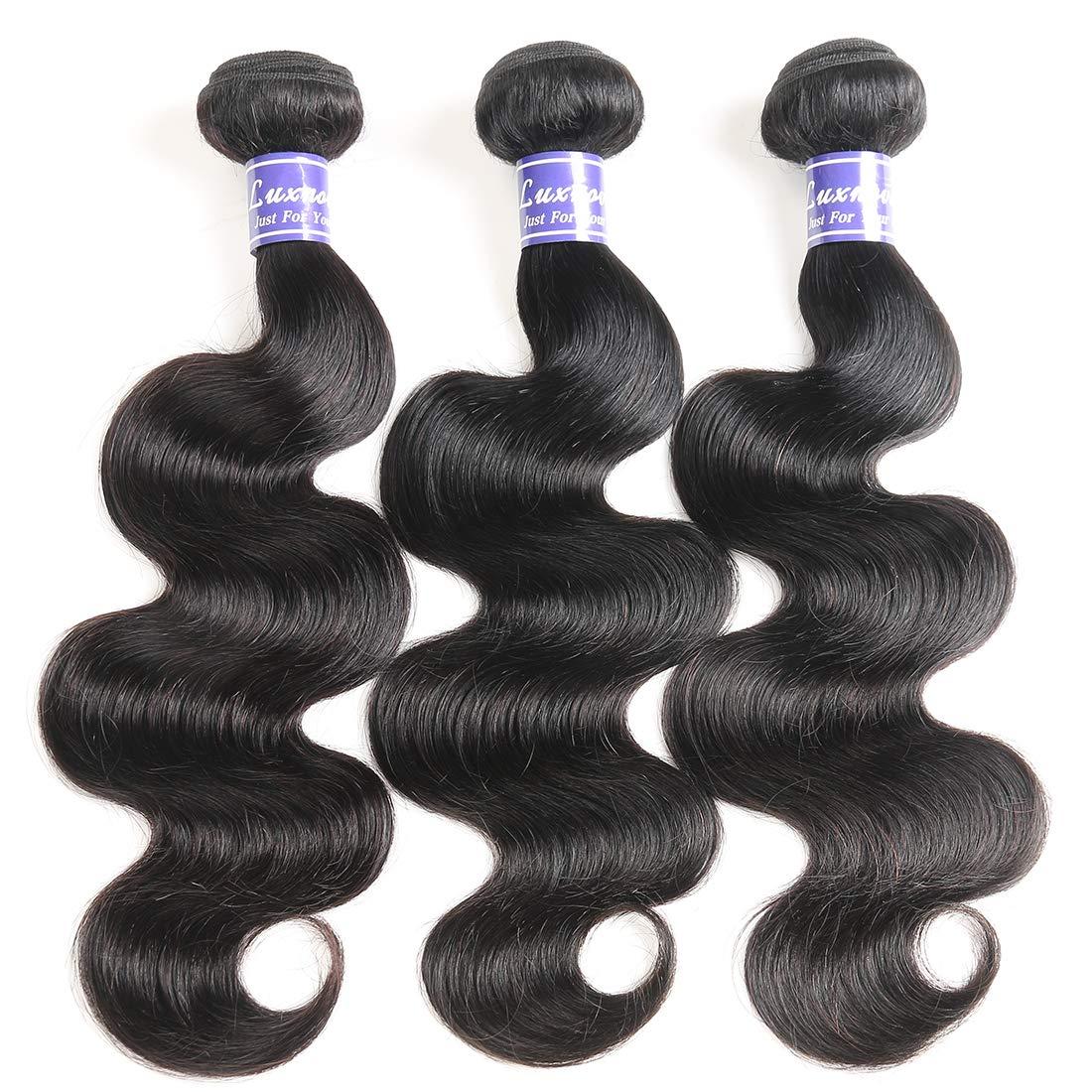 Luxnovolex Luxnovolex Brazilian Hair Bundles Body Wave Unprocessed 100% Human Hair Bundles Brazilian Virgin Short Human Hair Extensions 300g
