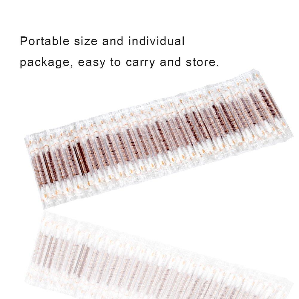 Semme Semme Disposable Iodine Swab,Cotton Stick, 100 Pack Disposable Tattoo Iodide Cotton Swab Makeup Double-headed Iodine Cotton Stick