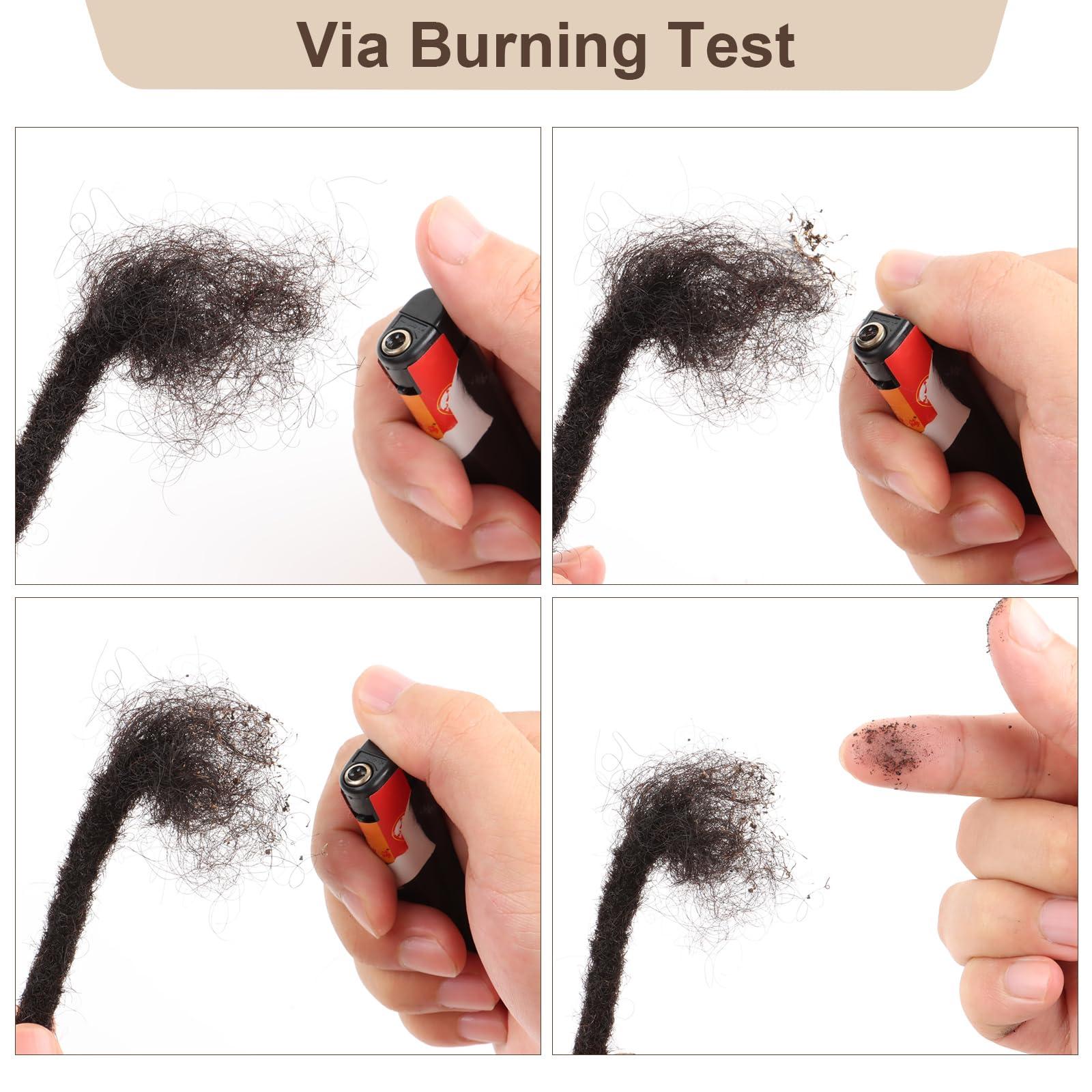 IIFLYDSFA IIFLYDSFA 0.4cm Thickness Real Human Hair Dreadlock Extensions 4 Inch 60 Strands Full Handmade Permanent Locs Extensions Human Hair Can Be Dyed and Bleached