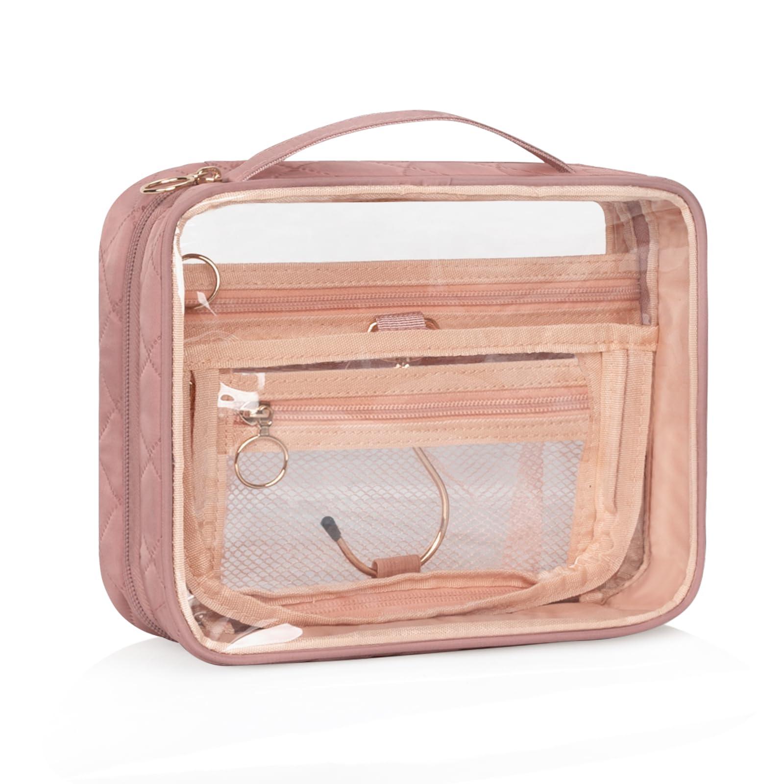 CUBETASTIC CUBETASTIC Clear Cosmetic Bags, Hanging Toiletry Bag for Travelling, Transparent Makeup Organizer Case, Water-resistant Portable Skncare Storage Pouch with Handle, Travel Must Haves