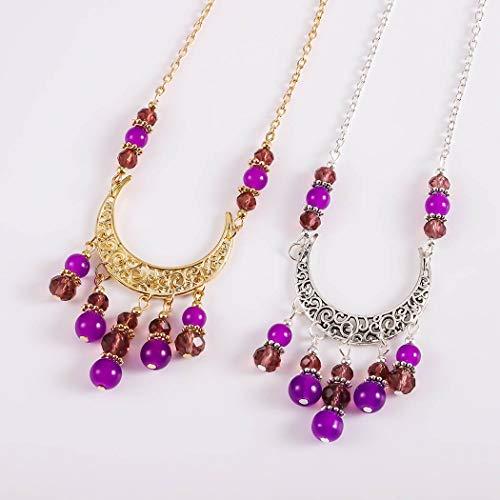 Bomine Bomine Boho Head Chain Forehead Crescent Moon Hair Chain Crystal Gypsy Jewelry Headpieces Hair Acessories for Women and Girls (Silver)