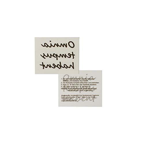 Tattoodrucker 5 x Omnia tempus habent - Black Latin Tattoo Lettering - Temporary Skin Body Tattoo (5)