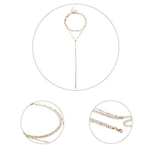 Olbye Olbye Wrap Y Necklace Choker Gold Sequin Necklace Chain Tassel Pendant Necklace for Women