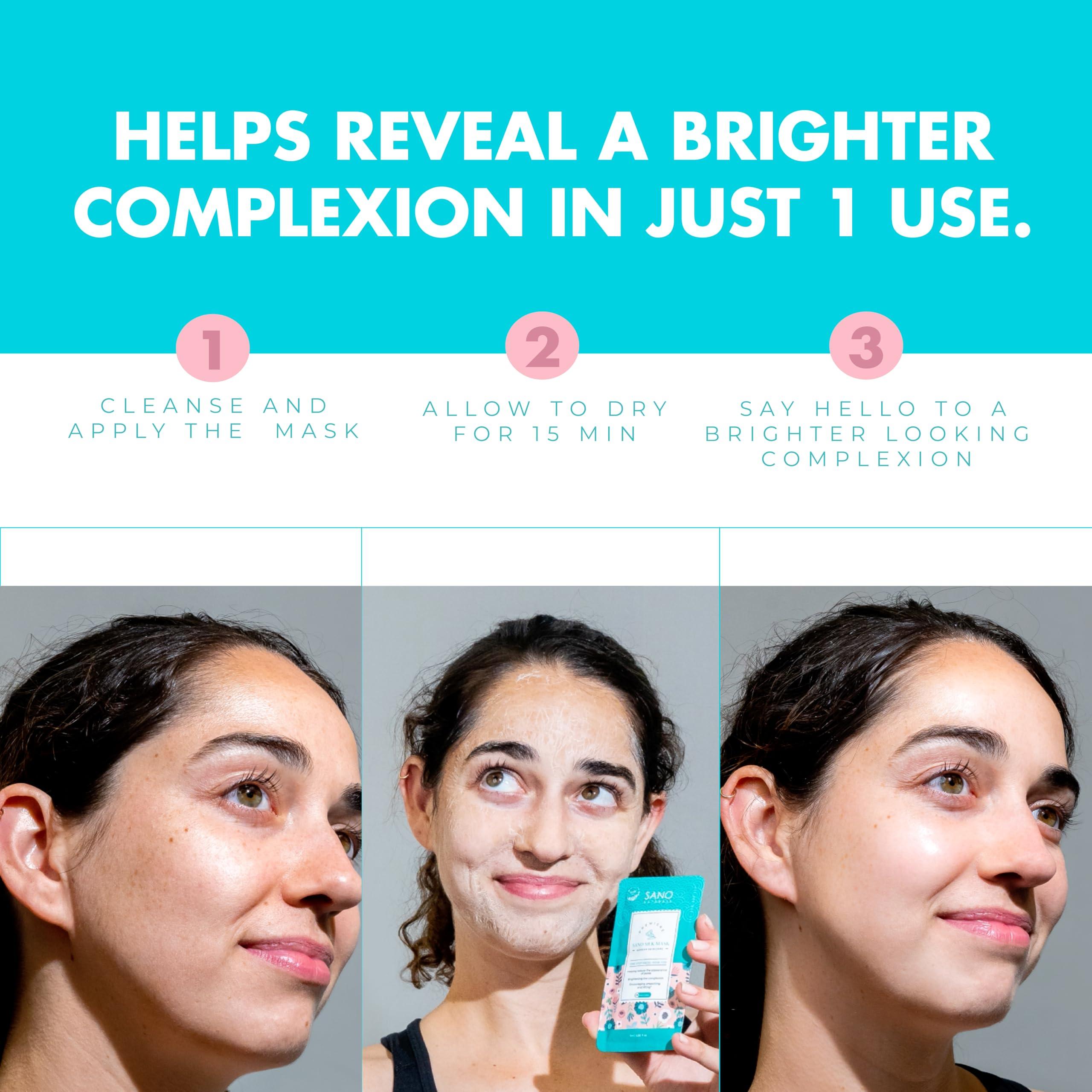 Sano Skin Vegan Zombie Mask Sano Silk Mask by Sano Naturals - Dermatologist Tested Viral One Step Korean Face Mask Skin Care for Glass Skin, Helps Reduce Large Pores, Anti Aging and Tightening - Pack of 8