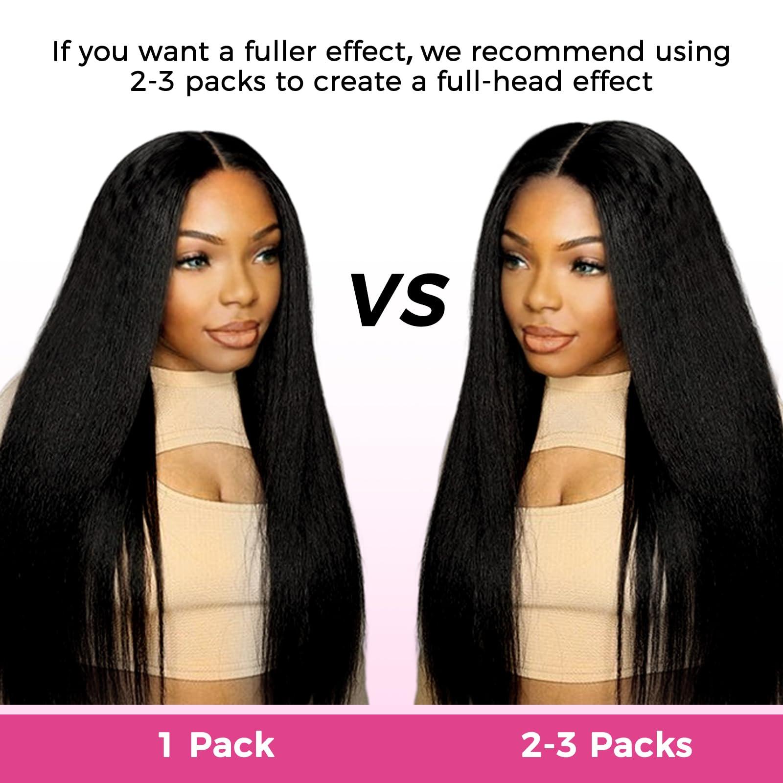 Lashey Lashey Invisi Edge Clip in Hair Extensions, 7pcs 110g 18 Inch Natural Black Seamless Clip in Hair Extensions Human Hair Kinky Straight Real Remy Human Hair