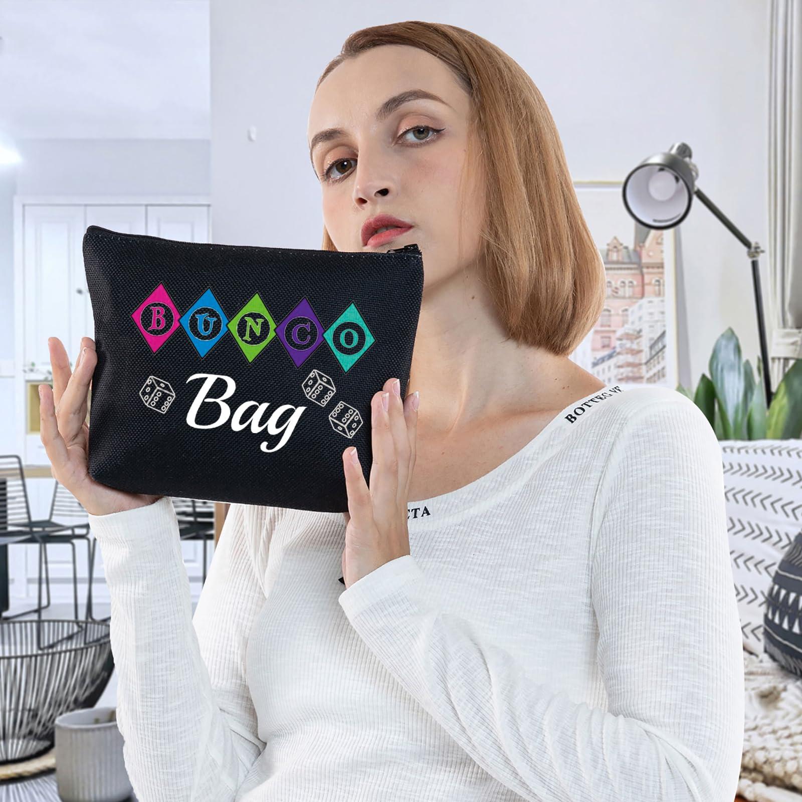 G2TUP G2TUP Bunco Game Night Funny Bunco Gifts for Women Accessory Pouch Bunco Bag Dice Game Gift Idea (bunco dice bag Black)