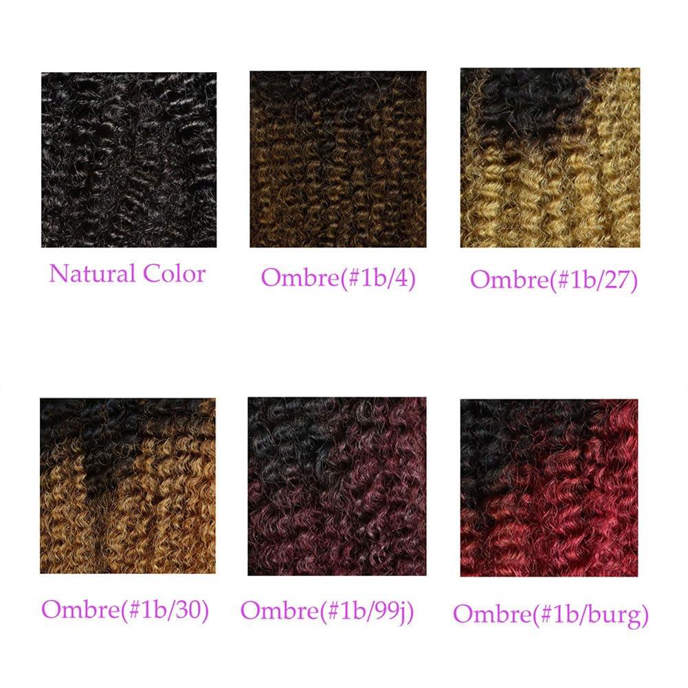 Kiss darling LASHES Ombr 1b/30 Afro Kinkys Curly Hair Extensions Clip In Natural Hair 4B 4C Kinky Curly Clip Ins Hair Extensions Human Hair For Women 2 Tone Auburn Brown #1b/30 8Inch