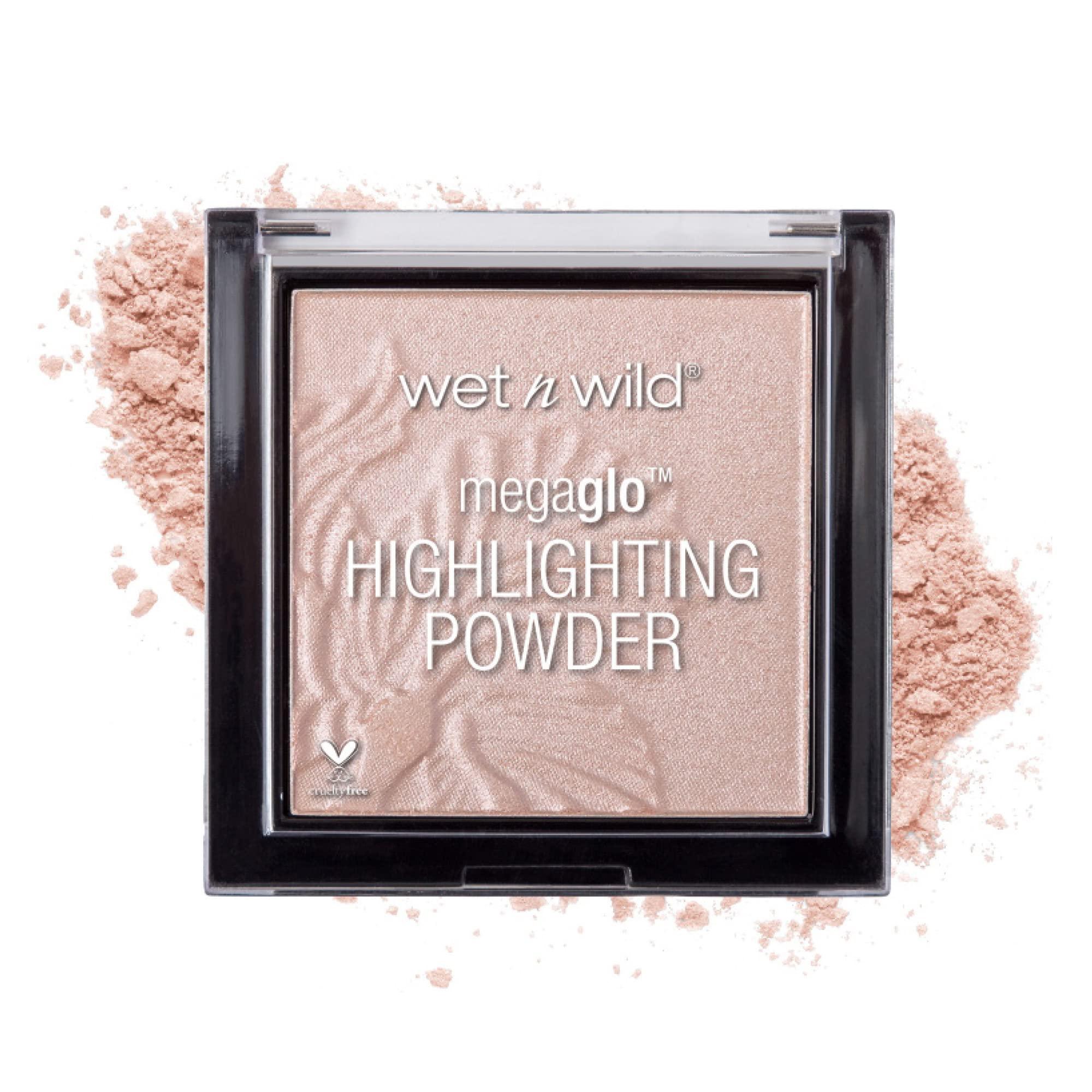 wet n wild wet n wild MegaGlo Highlighting Powder, Highlighter Makeup, Shimmer Glow, Natural Pink Precious Petals & Pink Rose Gold Blossom Glow