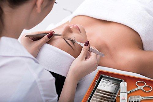KC Republic Eyebrow Extensions Premium Kit with 1 x Trays of Mink Eyebrows in Brown Comes on Mixed Length Trays 5-8 Mm Mix, Eyebrow Premium Glue Clear & Dual Pack (Straight & Curved Tip) Extension Tweezers